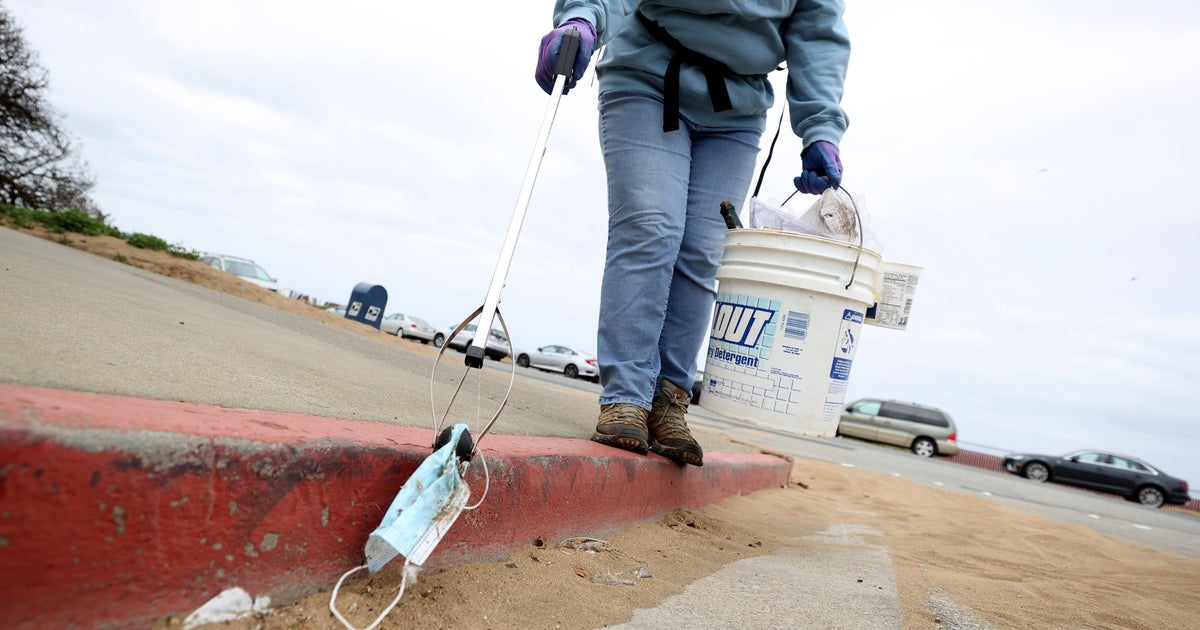 Discarded Masks Litter Beaches Worldwide, Threaten Sea Life - CBS ...