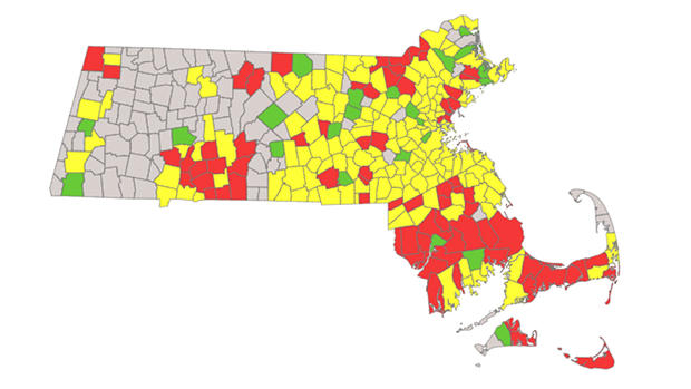 Massachusetts covid map 