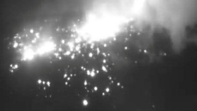 The dome of the La Soufriere volcano glows, in Saint Vincent and the Grenadines 