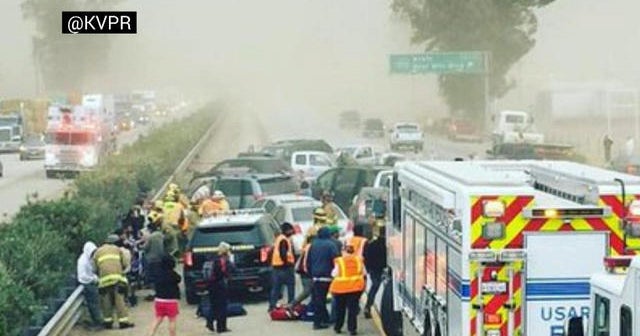 Massive 20car pileup near Fresno, CA CBS News
