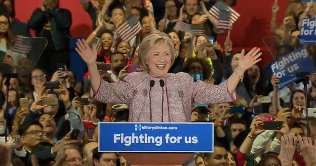 Hillary Clinton gives victory speech in New York - CBS News