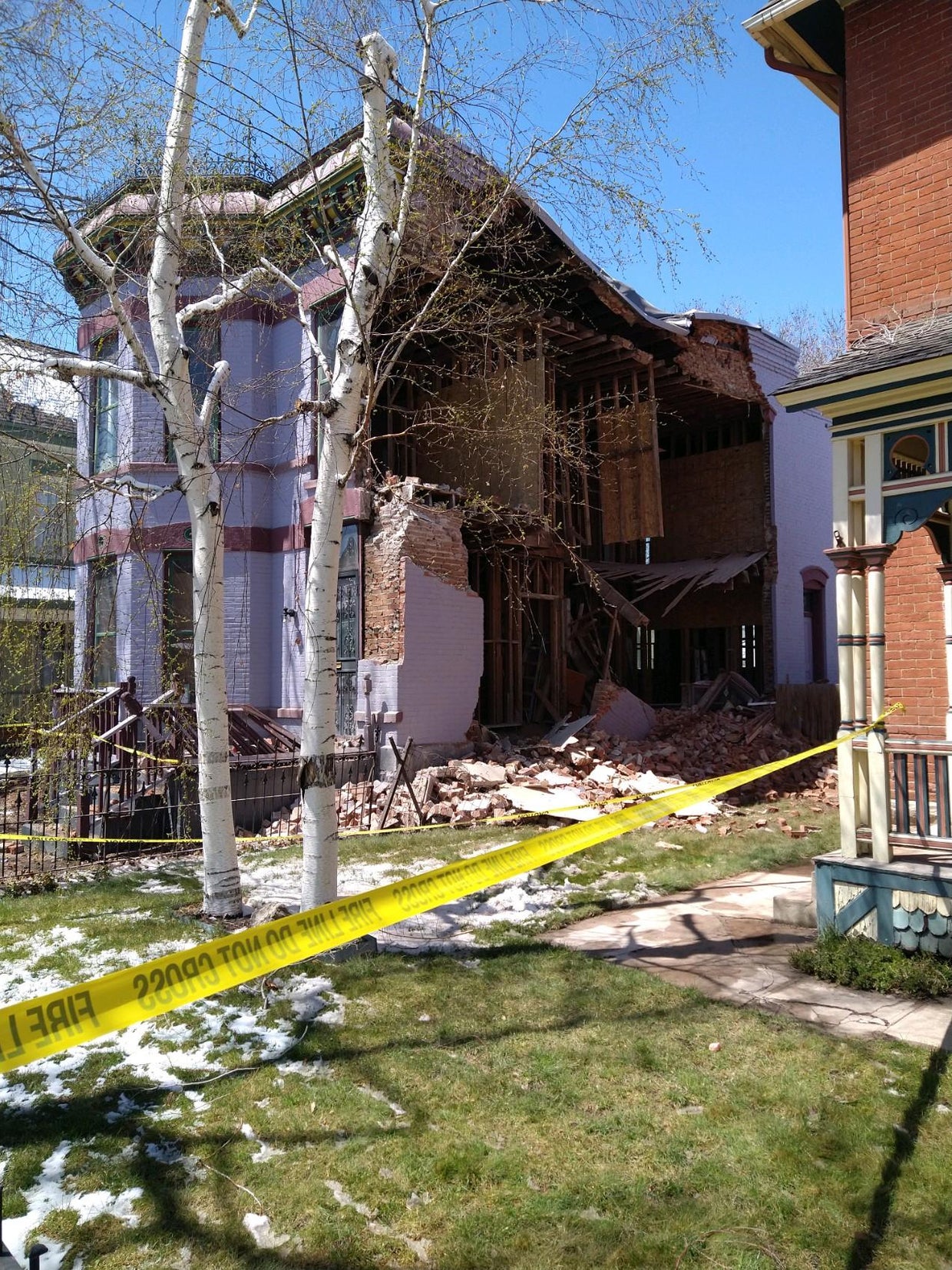 No Injuries After Home Under Renovation Partially Collapses - CBS Colorado