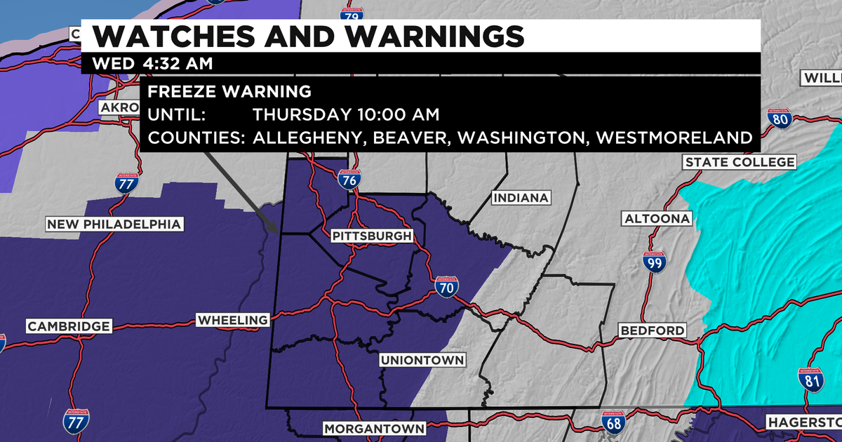 Freeze Warning Issued For Pittsburgh Area As Temperatures Drop Across ...