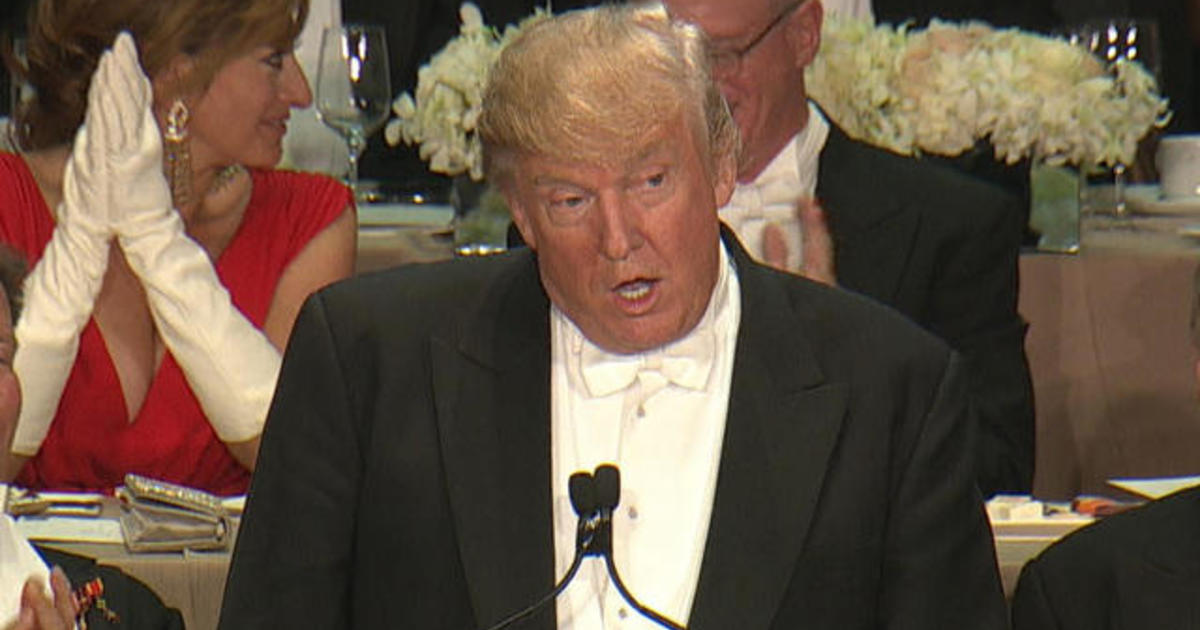 Highlights Donald Trump at Al Smith charity dinner CBS News