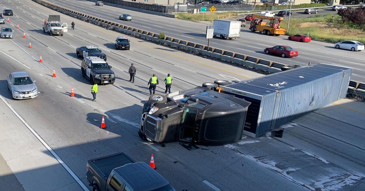 South Bay Traffic Alert: Overturned Big Rig Removed From Southbound ...