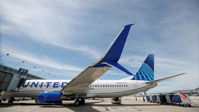 FILE PHOTO: FILE PHOTO: United Airlines first new livery Boeing 737-800 sits at a gate O'Hare International Airport in Chicago 