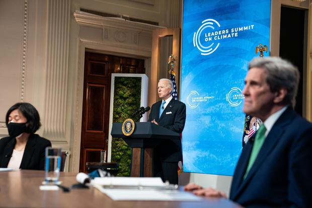 President Biden And Vice President Harris Participate In Virtual Leaders Summit On Climate 