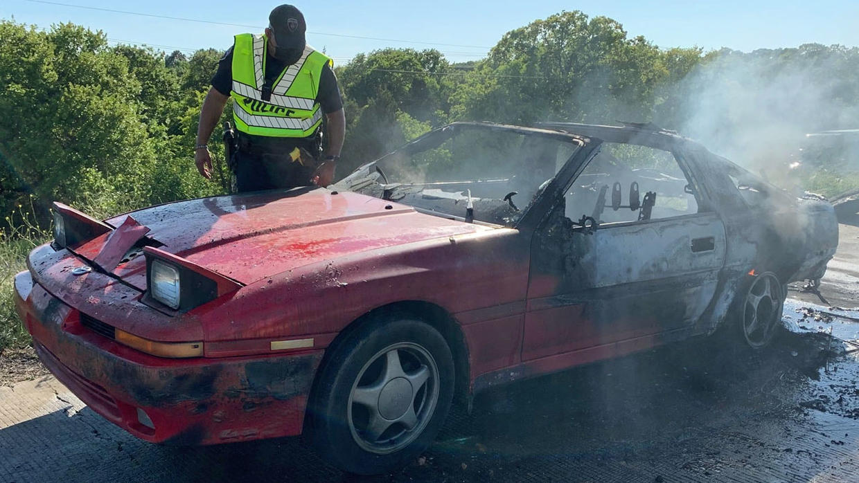 Video Captures Car Exploding Off Highway 114 In Southlake - CBS DFW