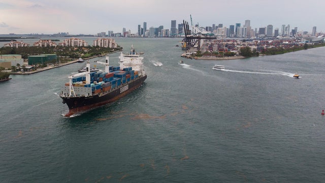 Miami beach container ship 