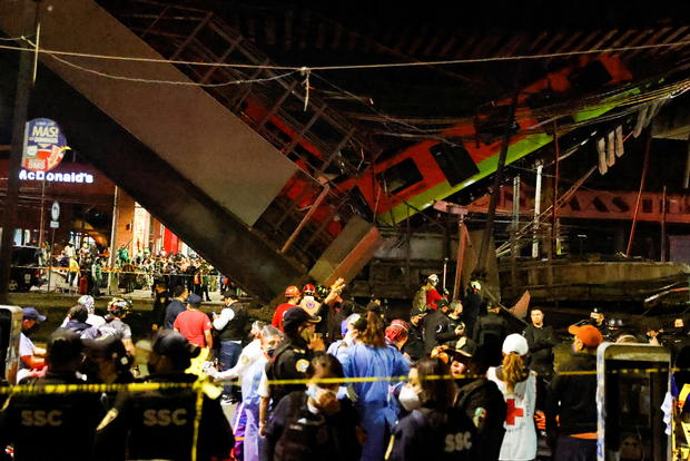 Mexico City rail overpass collapses 