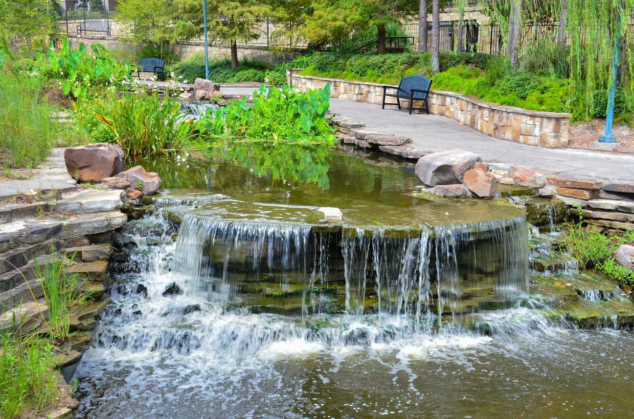 Lake Woodlands Waterway at The Woodlands, Texas, USA. August 2020 
