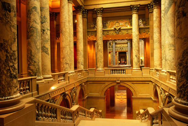 Stone columns and stairways in thew Minnesota State Capitol - Minneapolis-St Paul, Minnesota 