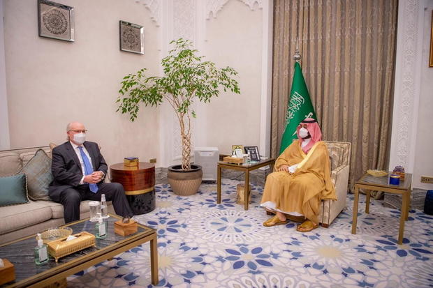 Saudi Crown Prince Mohammed bin Salman meets with U.S. Special Envoy for Yemen Tim Lenderking in Riyadh 