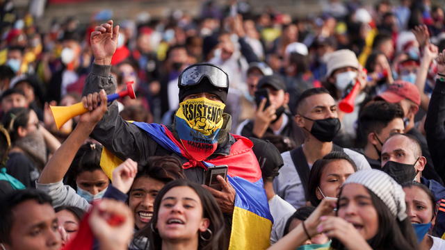 Colombians take to the streets to kick off third week of anti-government protests, in Bogota 