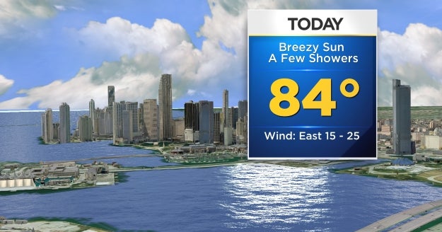 Miami Weather: Breezy & Warm, Slight Chance For Showers - CBS Miami