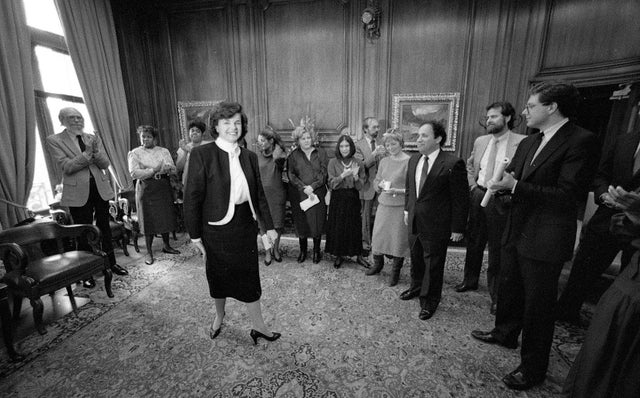 Mayor Dianne Feinstein's last day in office, January 8, 1988