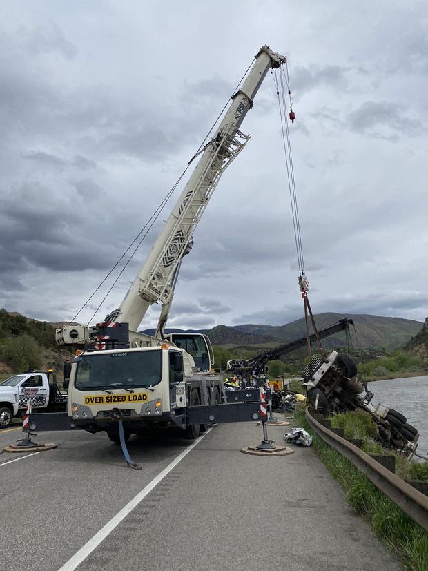 i-70 cement truck crash crane 