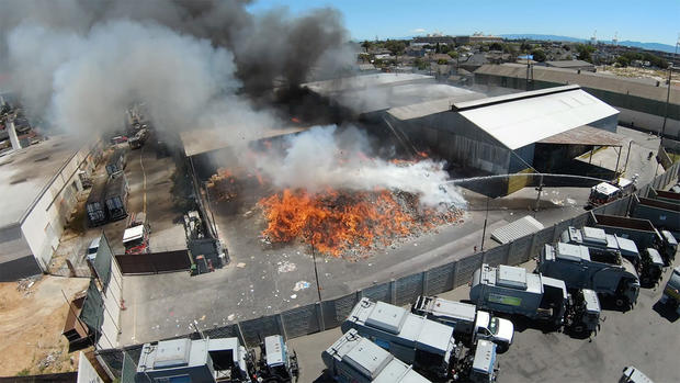 Firefighters Battle 3-Alarm Blaze at Oakland Recycling Facility 