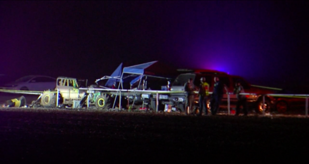 Texas racetrack crash scene 