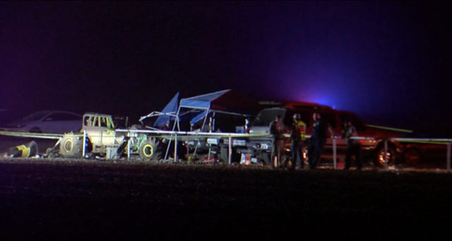 Texas racetrack crash scene