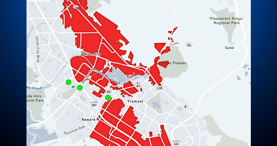 Plateau Internet Outage Map Update: Pg&E Restores Power To More Than 50,000 East Bay Customers - Cbs  San Francisco