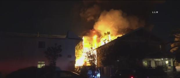 Massive Fire Burns In Pomona 