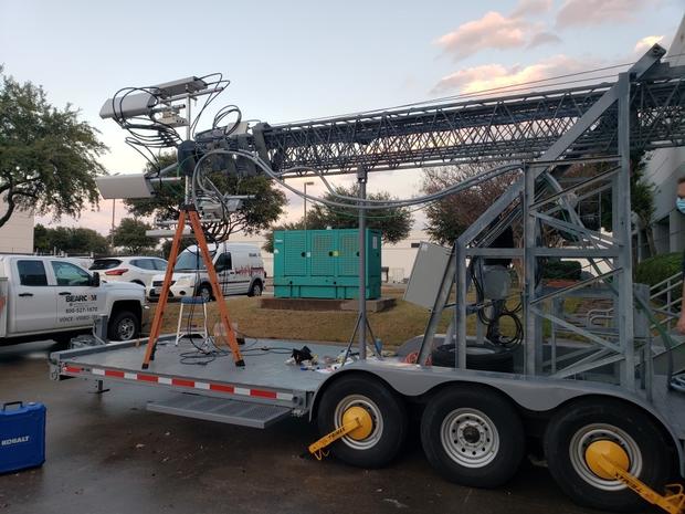 Fort Worth ISD mobile trailer with temporary cell tower 