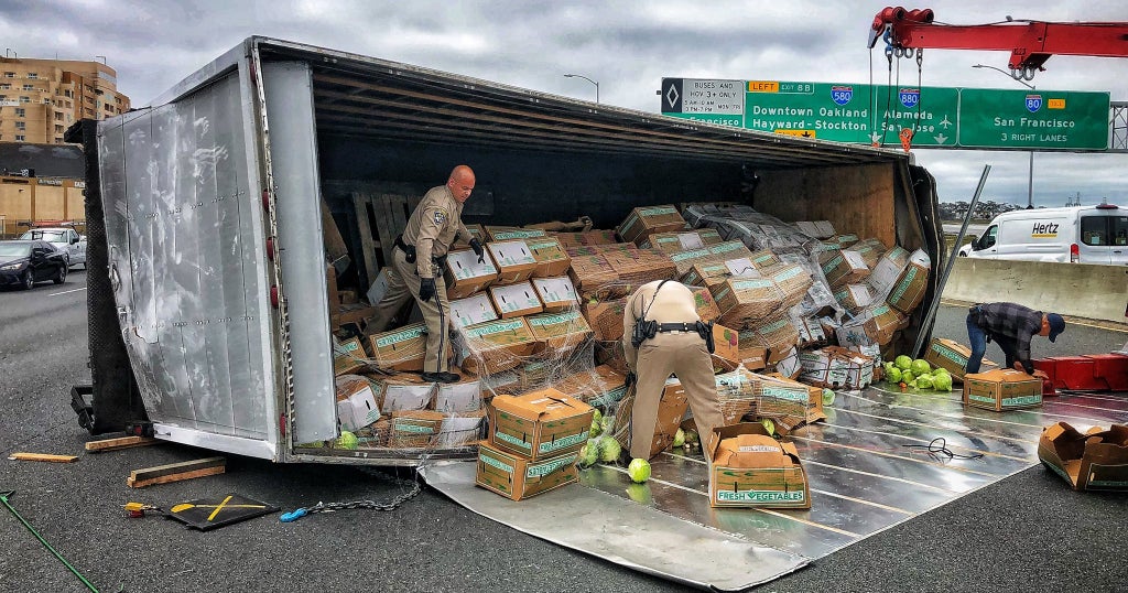 Overturned Container Truck Finally Cleared From Eastbound I-80 in ...