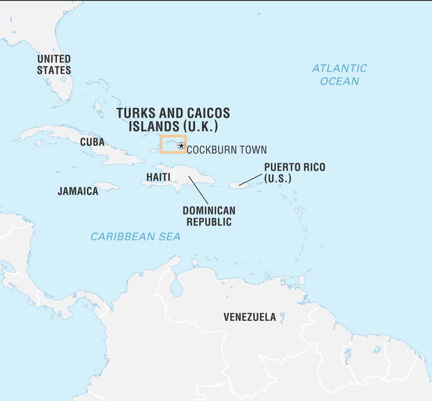 Locator map of Turks and Caicos Islands 