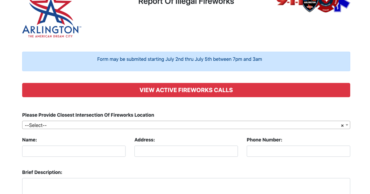 Report Illegal Fireworks In Arlington CBS Texas