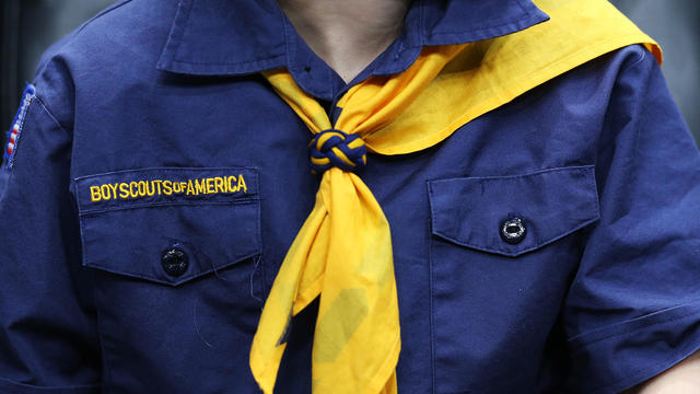 The Boy Scouts uniform is seen during a news conference in front of the Boy Scouts of America headquarters Feb. 4, 2013, in Dallas. 