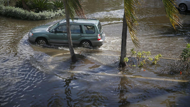 Rising Sea Levels, Full Moon, High Tide Cause Flooding In Miami Beach 