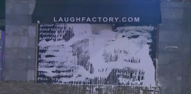 Black Lives Matter Mural Vandalized Outside Laugh Factory In Hollywood 