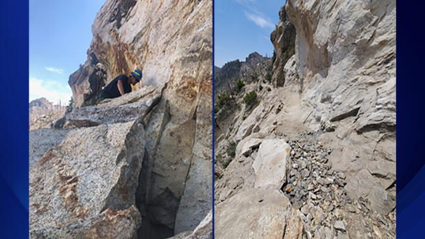 pacific crest trail boulders blasted 