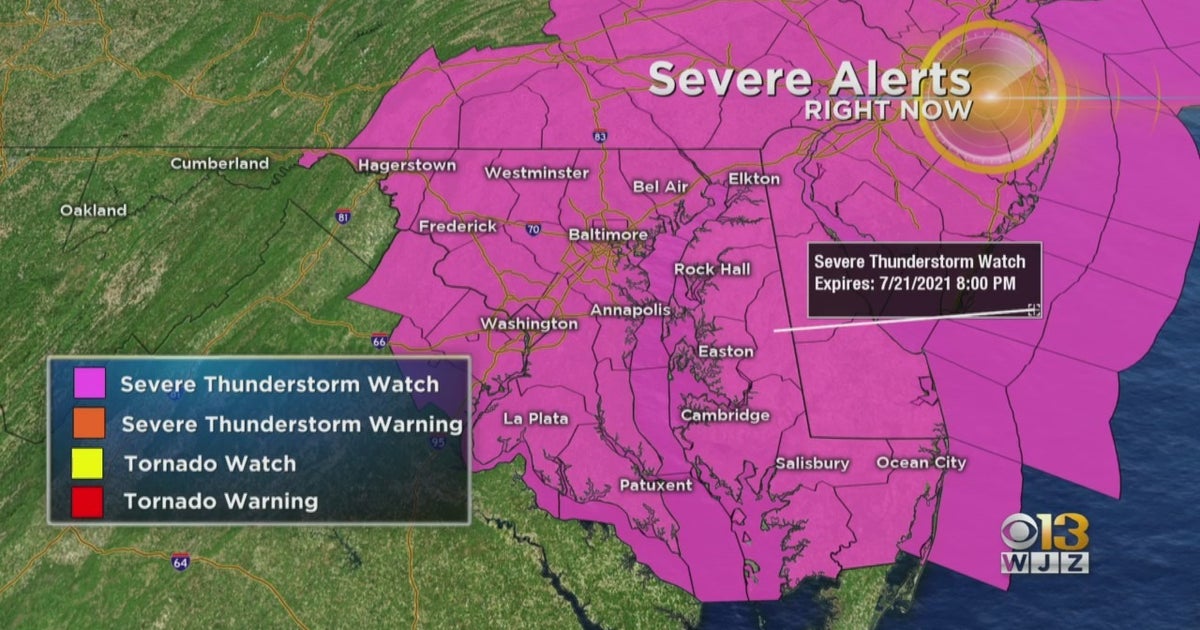 Maryland Weather: Severe Thunderstorm Watches Issued Wednesday - CBS ...