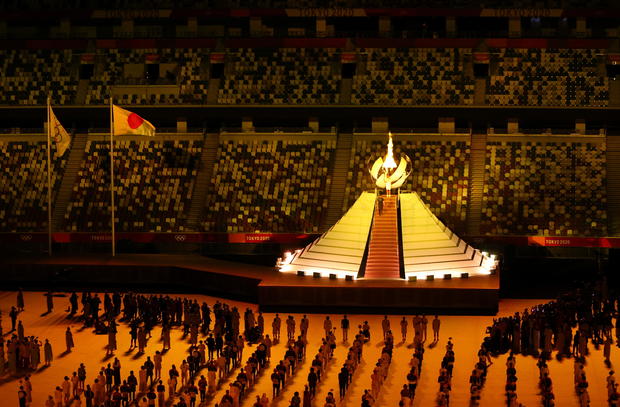Tokyo 2020 Olympic cauldron is lit during opening ceremony 