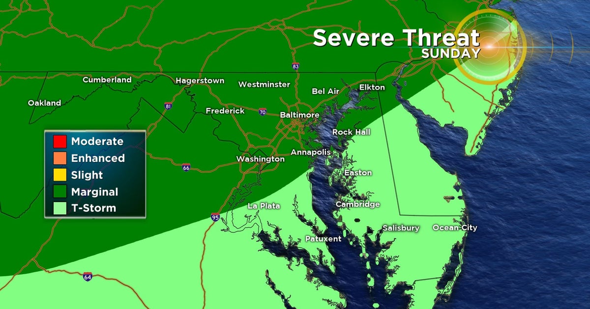 Maryland Weather: Marginal Risk for Severe Storms Sunday - CBS Baltimore