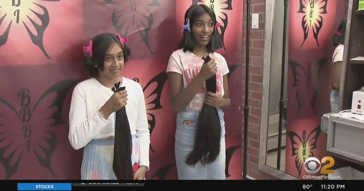 Girls Donate Hair To Charity Specializing In Wigs For Children With Cancer  - CBS New York