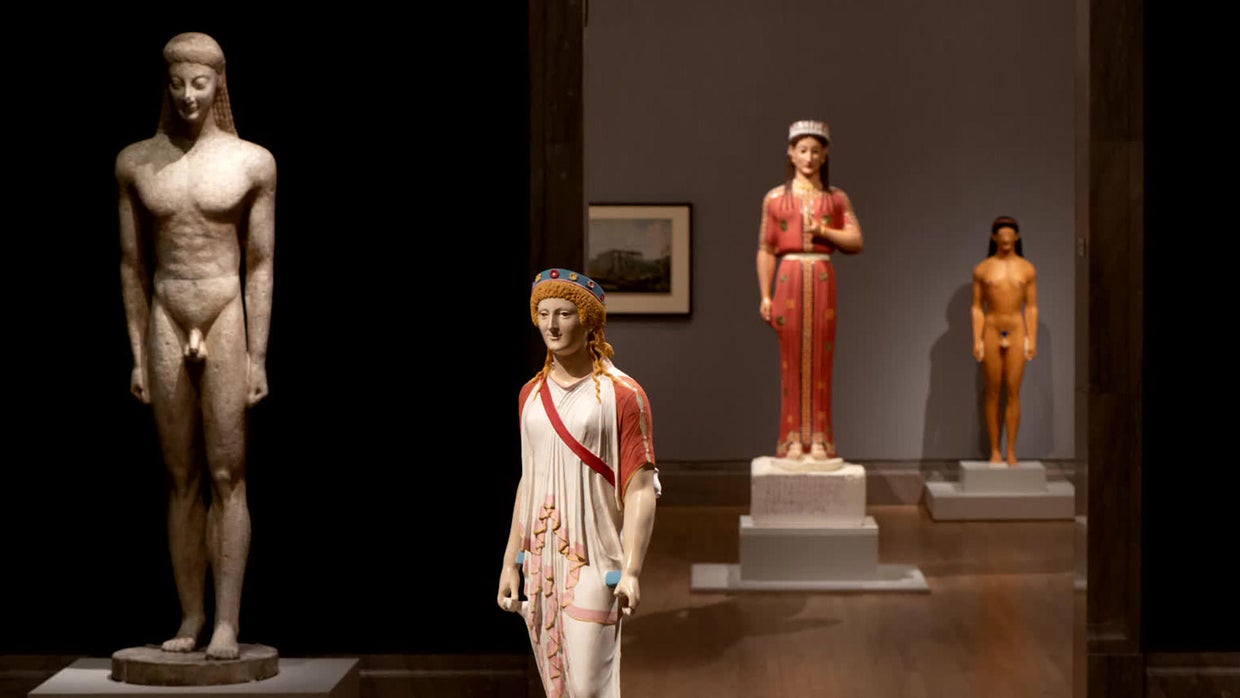Ancient sculptures reveal their true colors - CBS News
