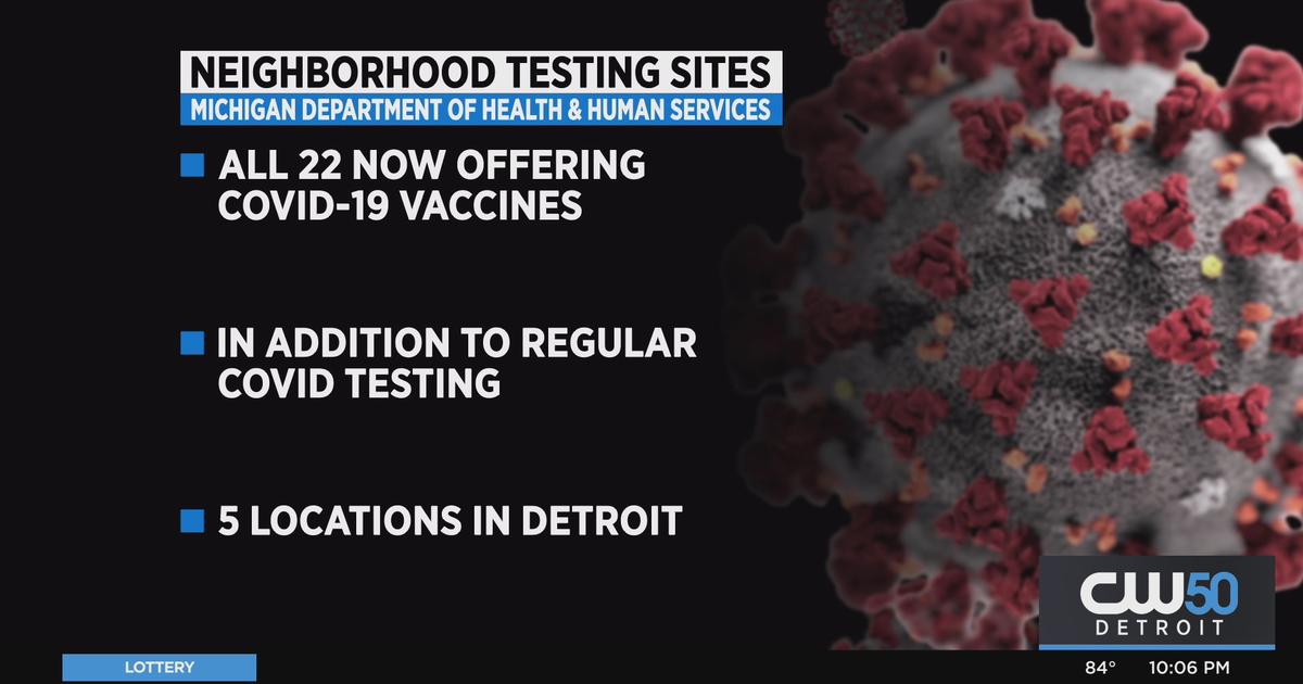 MDHHS To Offer COVID-19 Vaccines At 22 Neighborhood Testing Sites - CBS ...