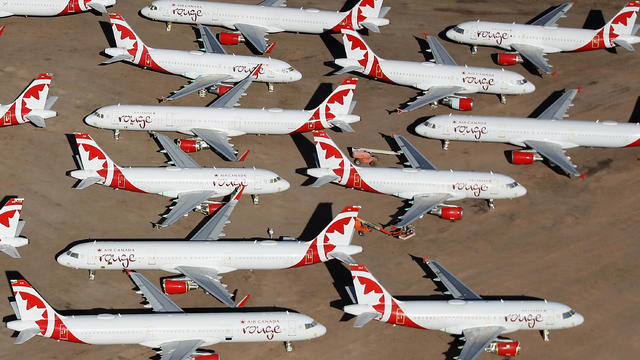 Commercial Airlines Park Dormant Planes At Pinal Airpark Outside Of Tucson, Arizona 