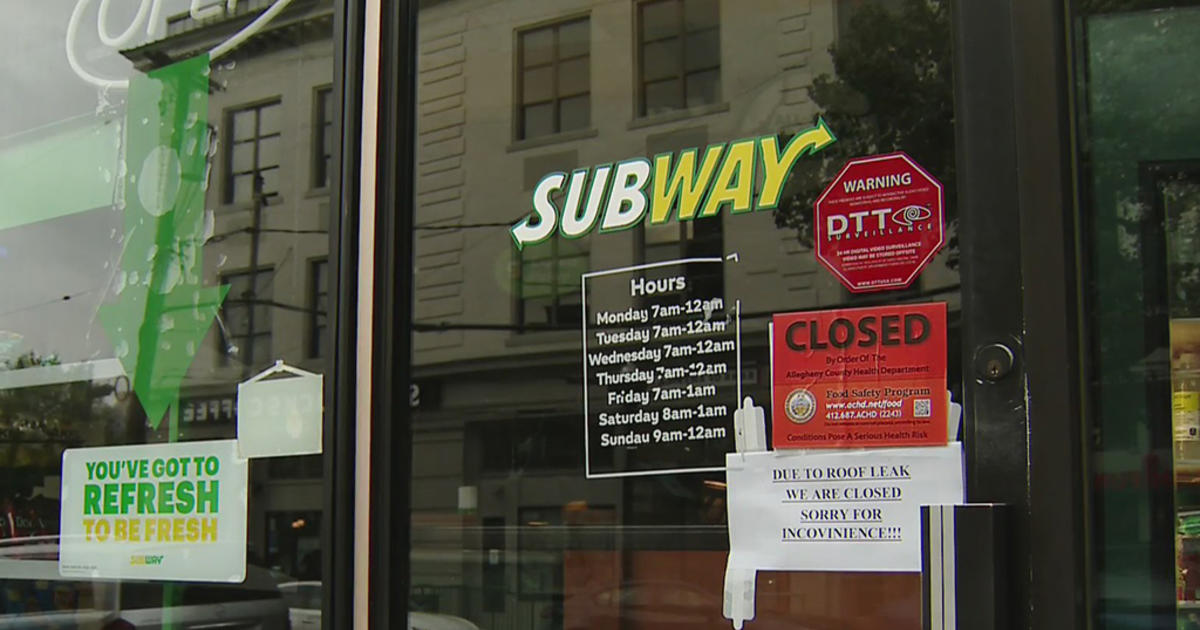 Health Department Shuts Down Subway Shop In Oakland CBS Pittsburgh