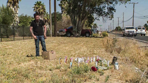 Makeshift Memorial in Knightsen Following Deadly Hit-and-Run Crash 