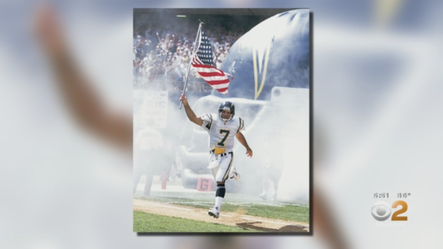 Doug Flutie during the first home game after 9/11 