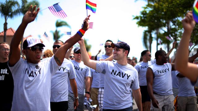 Active Duty Military Members March In San Diego's Gay Pride Parade 