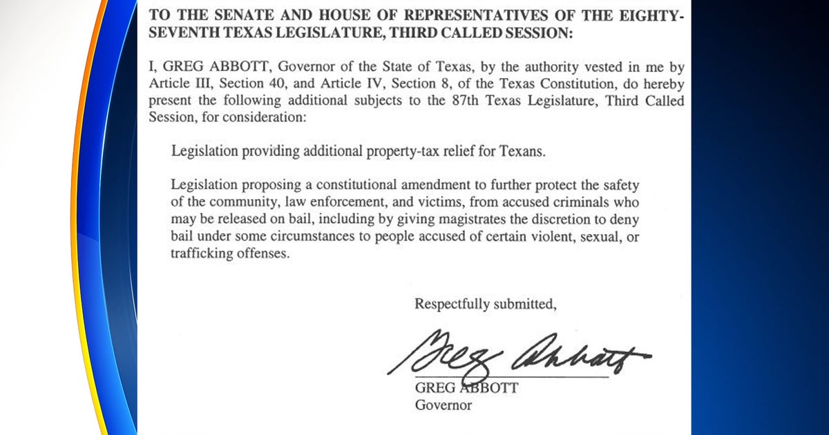 Texas Gov. Abbott Adds Property Tax Relief; Constitutional Amendment On