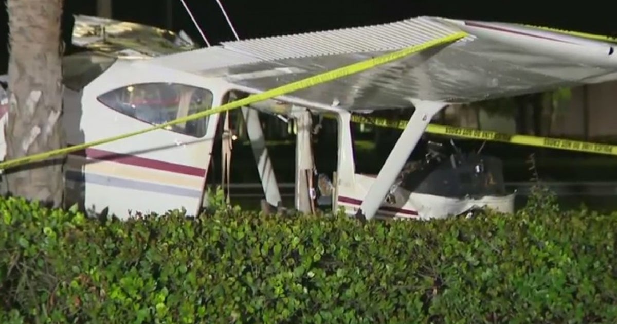 Small Plane Crash In Miramar Sends Two People To The Hospital - CBS Miami