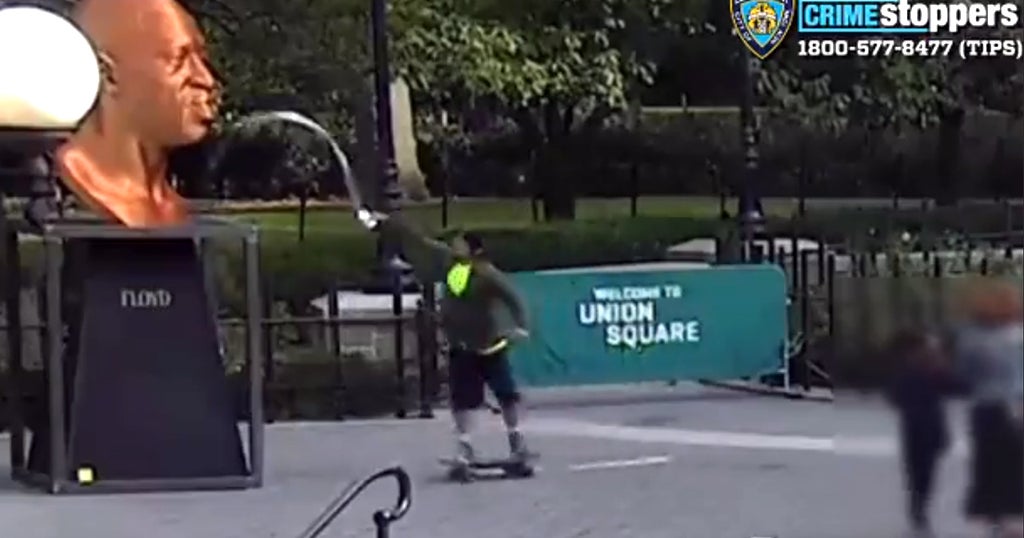 New Video Shows Vandalism Of Floyd Statue In Union Square; Hochul Blasts 'Act Of