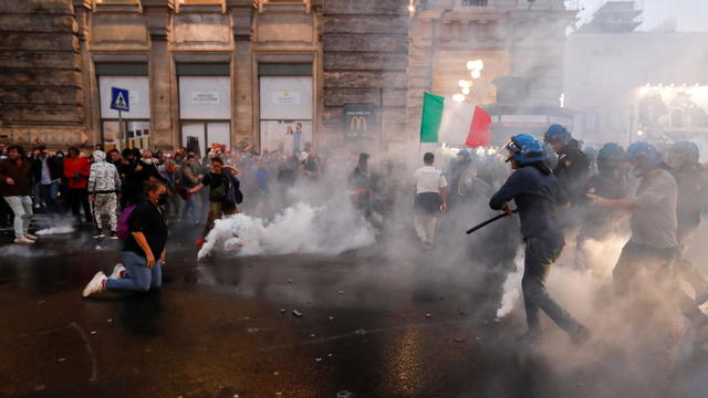 Protest against "Green Pass" in Rome 