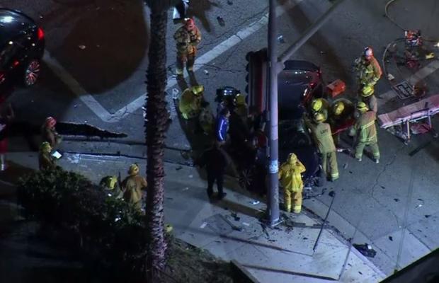 Several Hurt In Multivehicle Wreck In Downtown LA 